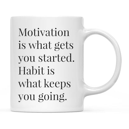 Motivational Inspirational Gift Motivation is | Ceramic Coffee Mug | 11 OZ