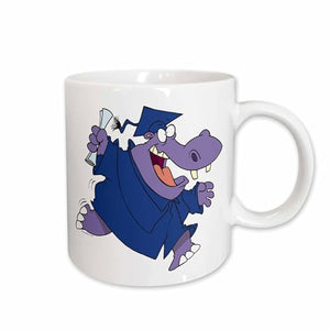 Silly Graduate Graduation Hippo Cartoon | Ceramic Coffee Mug | 11 OZ