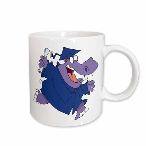 Silly Graduate Graduation Hippo Cartoon Funny | Ceramic Coffee Mug | 11 OZ
