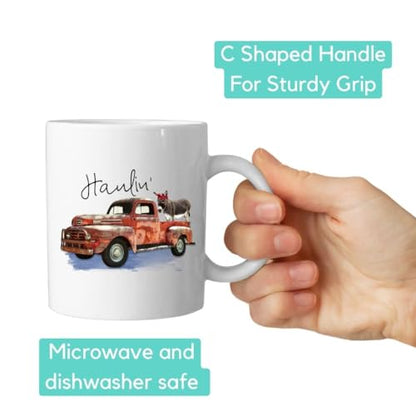 Haulin Ass Donkey Vintage Pickup Truck | Ceramic Coffee Mug | 11 OZ
