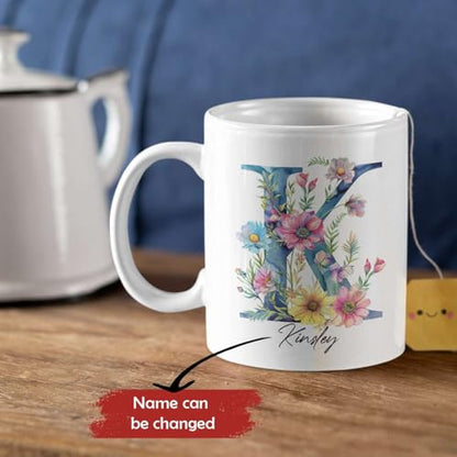 Personalized Name Monogrammed Accent Custom | Customised Coffee Mug | 11 OZ