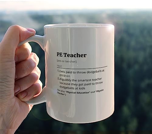 Minimalist Milk with Handle PE Teacher | Ceramic Coffee Mug | 11 OZ