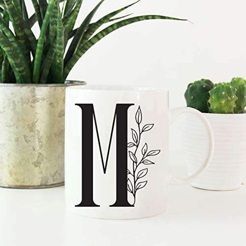 Gift Elegant Design Monogram Initial Letter M | Ceramic Coffee Mug | 11 OZ