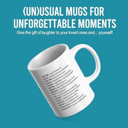 Expletive Grammar Funny Gifts Sarcastic | Ceramic Coffee Mug | 11 OZ