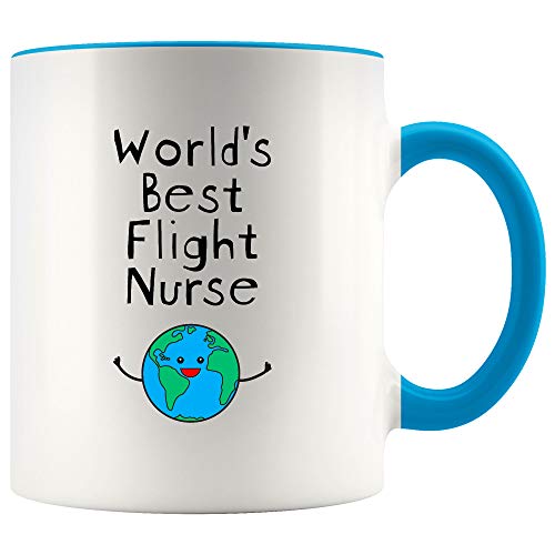 World s Best Flight Nurse with Color Accent | Ceramic Coffee Mug | 11 OZ