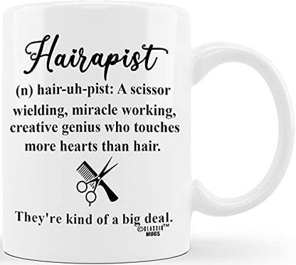 Hairapist Miracle Worker Funny Hairstylist | Ceramic Coffee Mug | 11 OZ