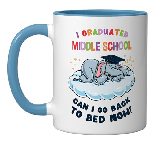 I Graduated Middle School Elephant Graduate | Ceramic Coffee Mug | 11 OZ