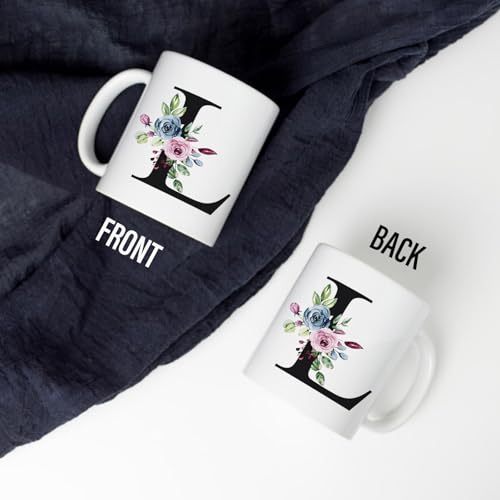 Personalized L Gifts Novelty Monogrammed | Customised Coffee Mug | 11 OZ