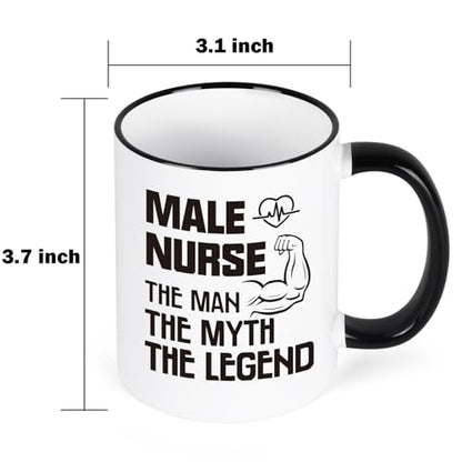 YHRJWN Male Nurse Gifts The Man Myth Legend | Ceramic Coffee Mug | 11 OZ