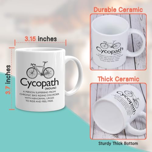 Biker Dictionary Cycopath Definition Bicycle | Ceramic Coffee Mug | 11 OZ