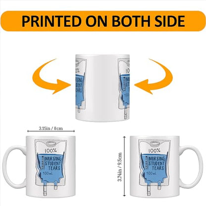 Funny Nurse 100 Nursing Student Tears Gifts | Ceramic Coffee Mug | 11 OZ