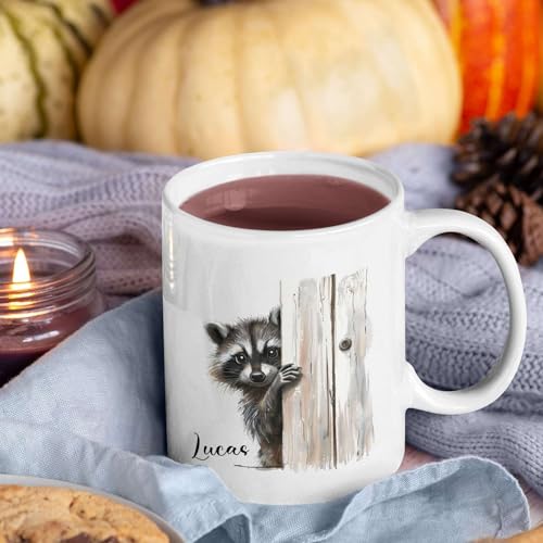 Personalized Raccoon Themed Accent | Customised Coffee Mug | 11 OZ
