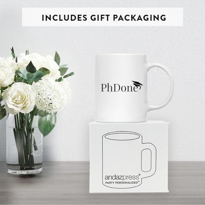 Graduation Gift PhDone 1-Pack Includes Box for | Ceramic Coffee Mug | 11 OZ