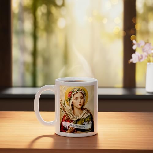 Catholic Saints St Philomena Religious Design | Ceramic Coffee Mug | 11 OZ