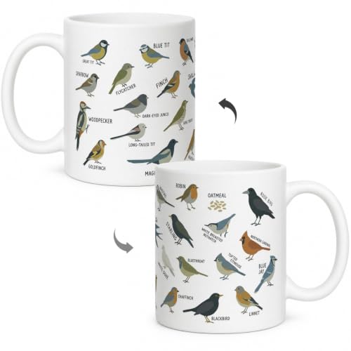 Novelty Types of Birds Animal Cute Funny | Ceramic Coffee Mug | 11 OZ
