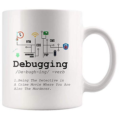 Debugging Definition Funny Gift Computer | Ceramic Coffee Mug | 11 OZ