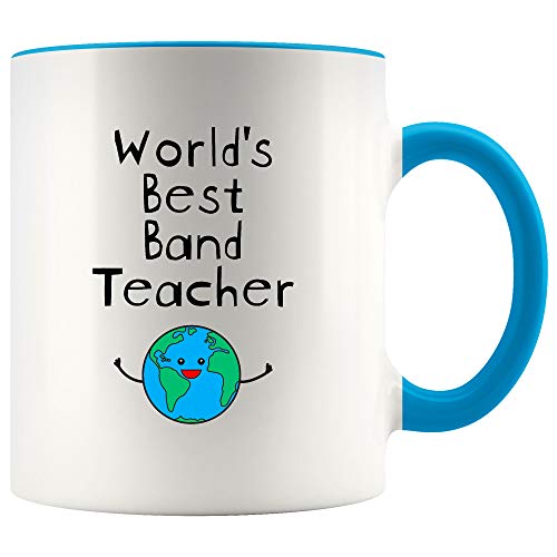 World s Best Band Teacher with Color Accent | Ceramic Coffee Mug | 11 OZ