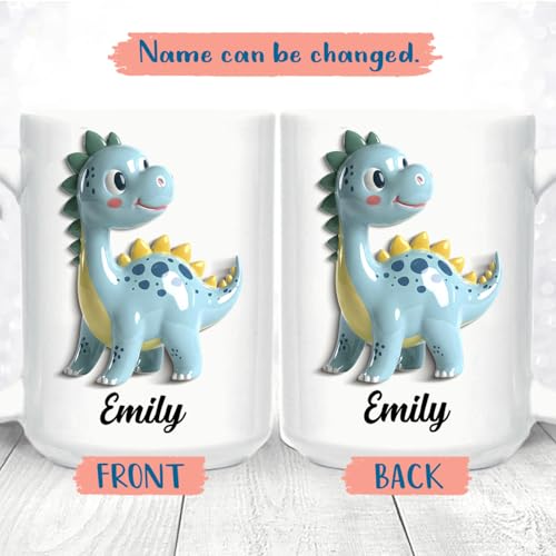 Unique Dinosaur Accent Personalized Name | Customised Coffee Mug | 11 OZ