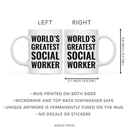 Gift for Men or Women World s Greatest Social | Ceramic Coffee Mug | 11 OZ