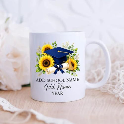 Graduation Cap Accent with Custom Name | Customised Coffee Mug | 11 OZ