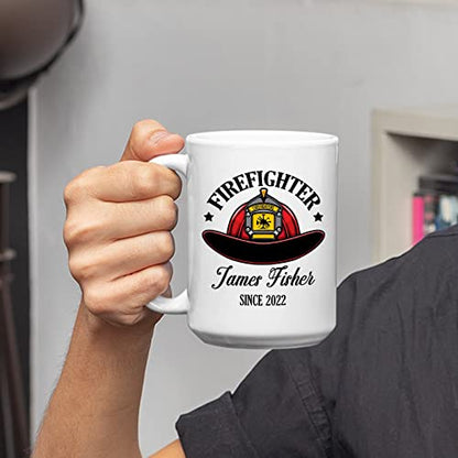 Personalized Fireman Funny Dad Firefighter | Customised Coffee Mug | 11 OZ