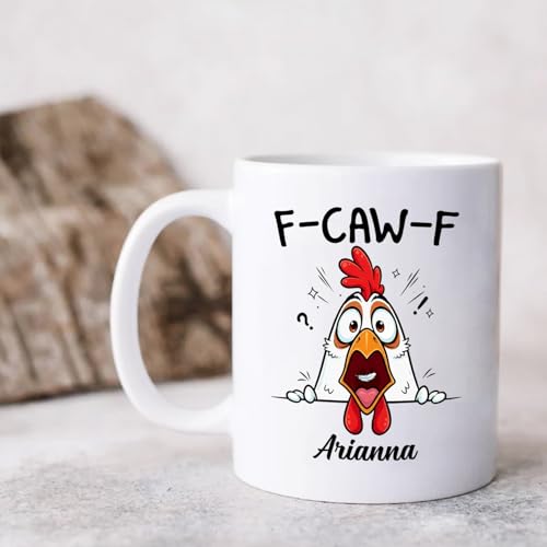 Custom Caw-F Hidden Message Sarcastic Gift | Customised Coffee Mug | 11 OZ
