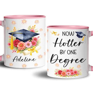 Now Hotter By One Degree Graduation Floral | Customised Coffee Mug | 11 OZ