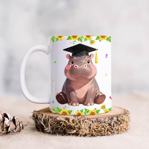 Personalized Graduation Hippo Accent | Customised Coffee Mug | 11 OZ