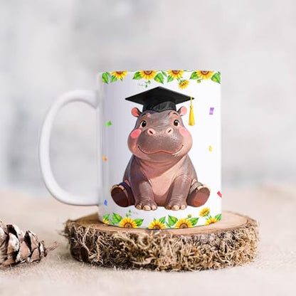 Personalized Graduation Hippo Accent | Customised Coffee Mug | 11 OZ