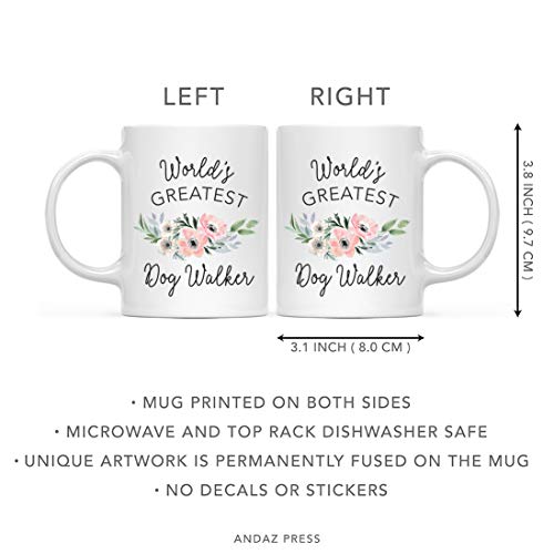Gift for Women World s Greatest Dog Walker | Ceramic Coffee Mug | 11 OZ
