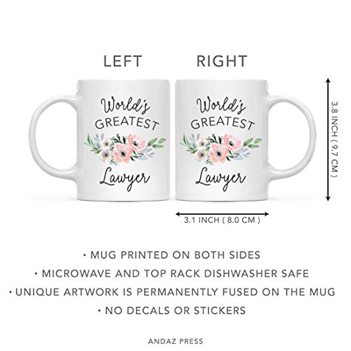 Gift for Women World s Greatest Lawyer | Ceramic Coffee Mug | 11 OZ