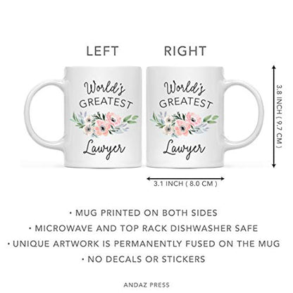 Gift for Women World s Greatest Lawyer | Ceramic Coffee Mug | 11 OZ