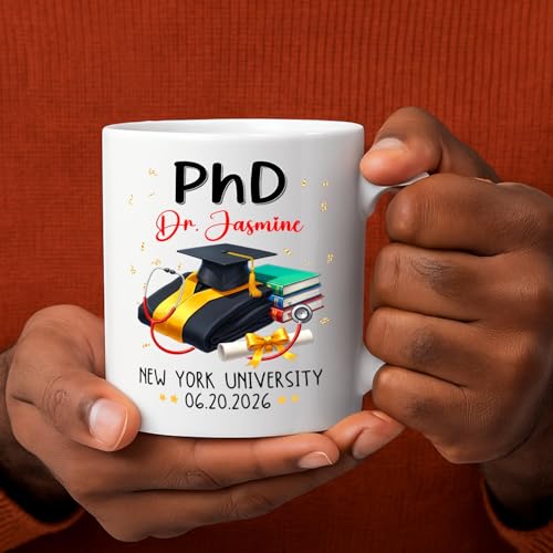 Personalized Congrats PhD Doctorate | Customised Coffee Mug | 11 OZ