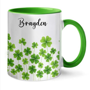 Personalized Name Gift For 4 Leaf Clover | Customised Coffee Mug | 11 OZ