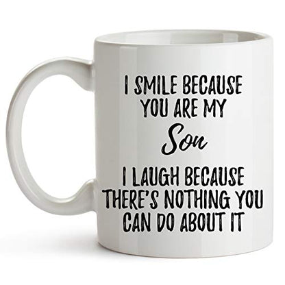 Funny Dad to Son Gifts Best Ever | Ceramic Coffee Mug | 11 OZ