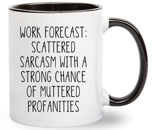 Gelid Work Forecast Funny Coworker Birthday | Ceramic Coffee Mug | 11 OZ