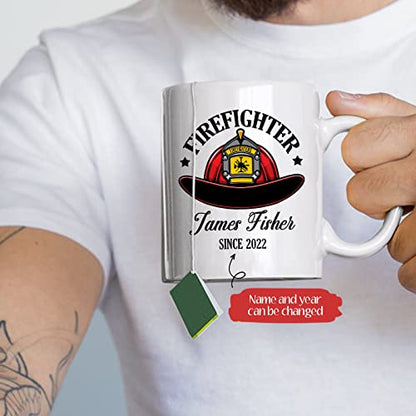 Personalized Fireman Funny Dad Firefighter | Customised Coffee Mug | 11 OZ