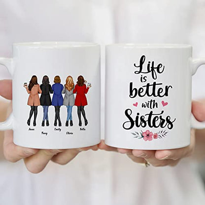 GOSSBY Personalized Custom 5 women Life Is | Customised Coffee Mug | 11 OZ