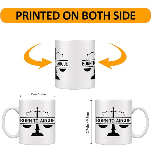 Funny Lawyer Gifts Born To Argue Gift For | Ceramic Coffee Mug | 11 OZ