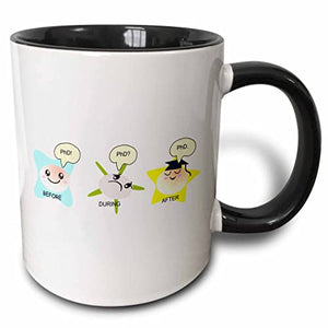 PhD funny process cartoon before during after | Ceramic Coffee Mug | 11 OZ