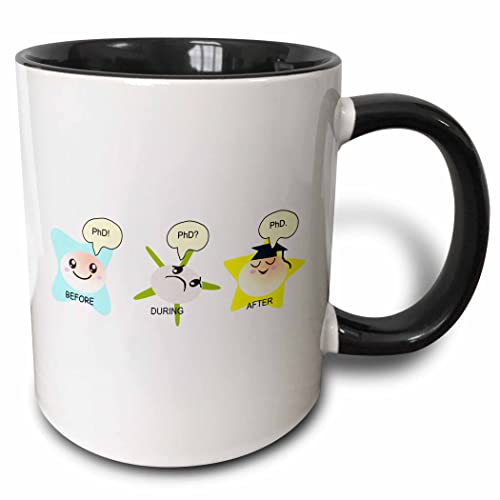 PhD funny process cartoon before during after | Ceramic Coffee Mug | 11 OZ