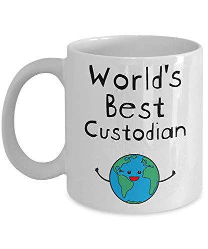 World s Best Custodian Funny Gifts for Thank | Ceramic Coffee Mug | 11 OZ