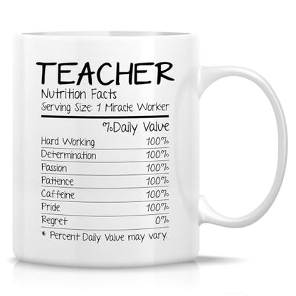 Funny Teacher Nutrition Facts or Holidays | Ceramic Coffee Mug | 11 OZ