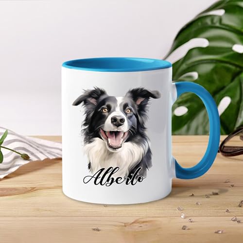 Custom Border Collie Gift For Men Women | Customised Coffee Mug | 11 OZ