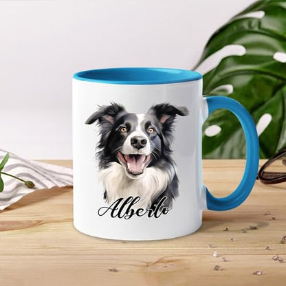 Custom Border Collie Gift For Men Women | Customised Coffee Mug | 11 OZ