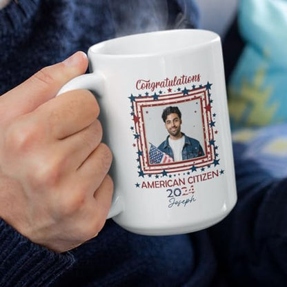 Custom Name And Year American Citizenship | Customised Coffee Mug | 11 OZ