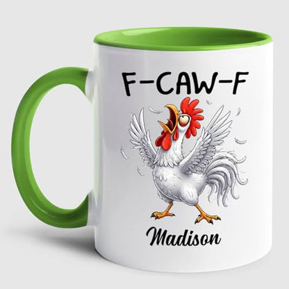 Custom Crazy Angry Chicken Rooster Caw-F 11 | Customised Coffee Mug | 11 OZ