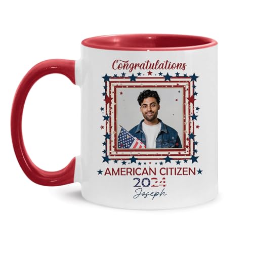 Custom Name And Year American Citizenship | Customised Coffee Mug | 11 OZ