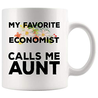 My Favorite Calls Aunt Economist Best Gift | Ceramic Coffee Mug | 11 OZ