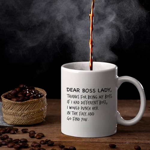 Veracco Dear Boss Lady Thanks For Being My | Ceramic Coffee Mug | 11 OZ
